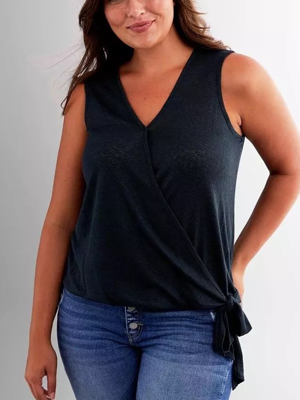 Bobeau Surplice Side Tie Tank Top
